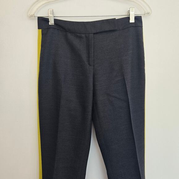 Milly of New York Tuxedo Pants Wool Silk Gray Slim Leg Mid Rise Women 2 - Picture 5 of 12